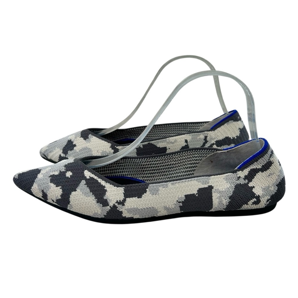ROTHY’S The Point Ash Grey Camo Slip On Retired Ballet Flats 9.5